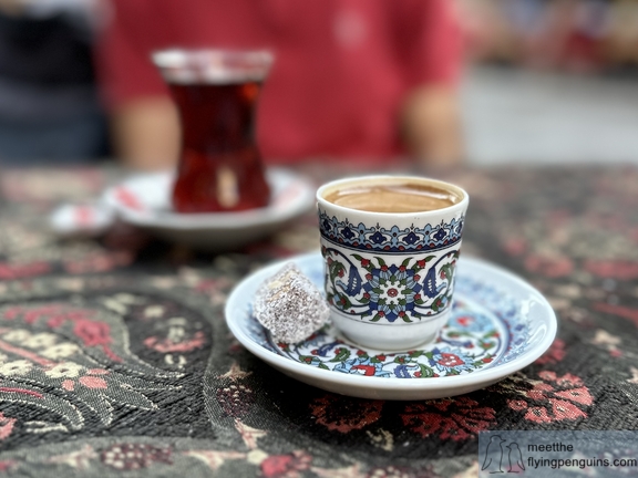 Turkish coffee served in a traditional cup